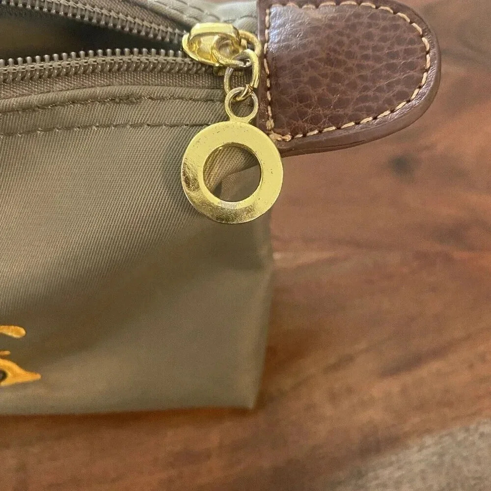 Best of Everything Golf Cosmetic Bag Nylon Embroidery Gold Accents Zipper - Picture 5 of 8